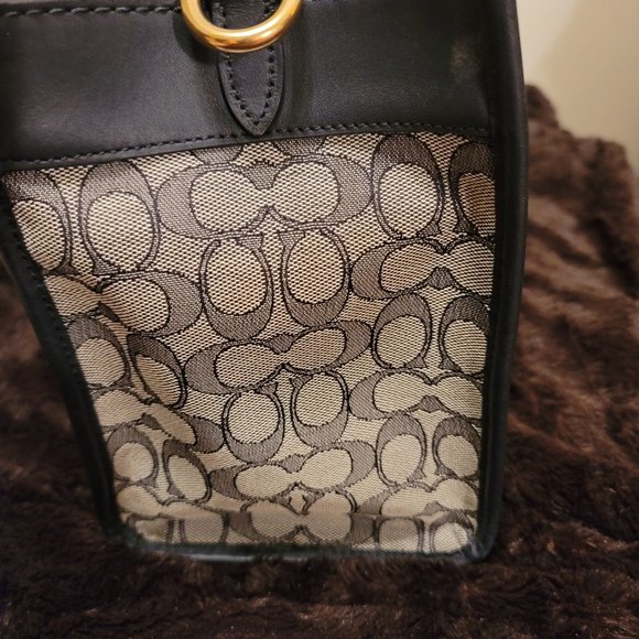 Coach denim look tote with coach chain. Includes chain extender - Picture 10 of 13